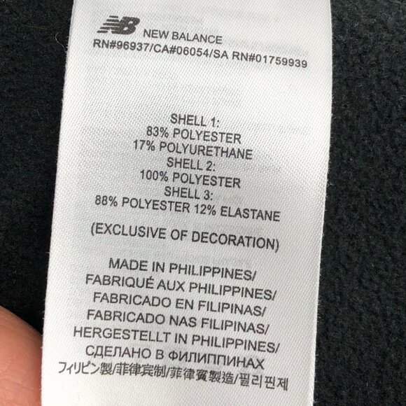 NEW BALANCE Black Performance Sport Windbreaker Zippered Jacket w/ Pockets  SP - Picture 10 of 16